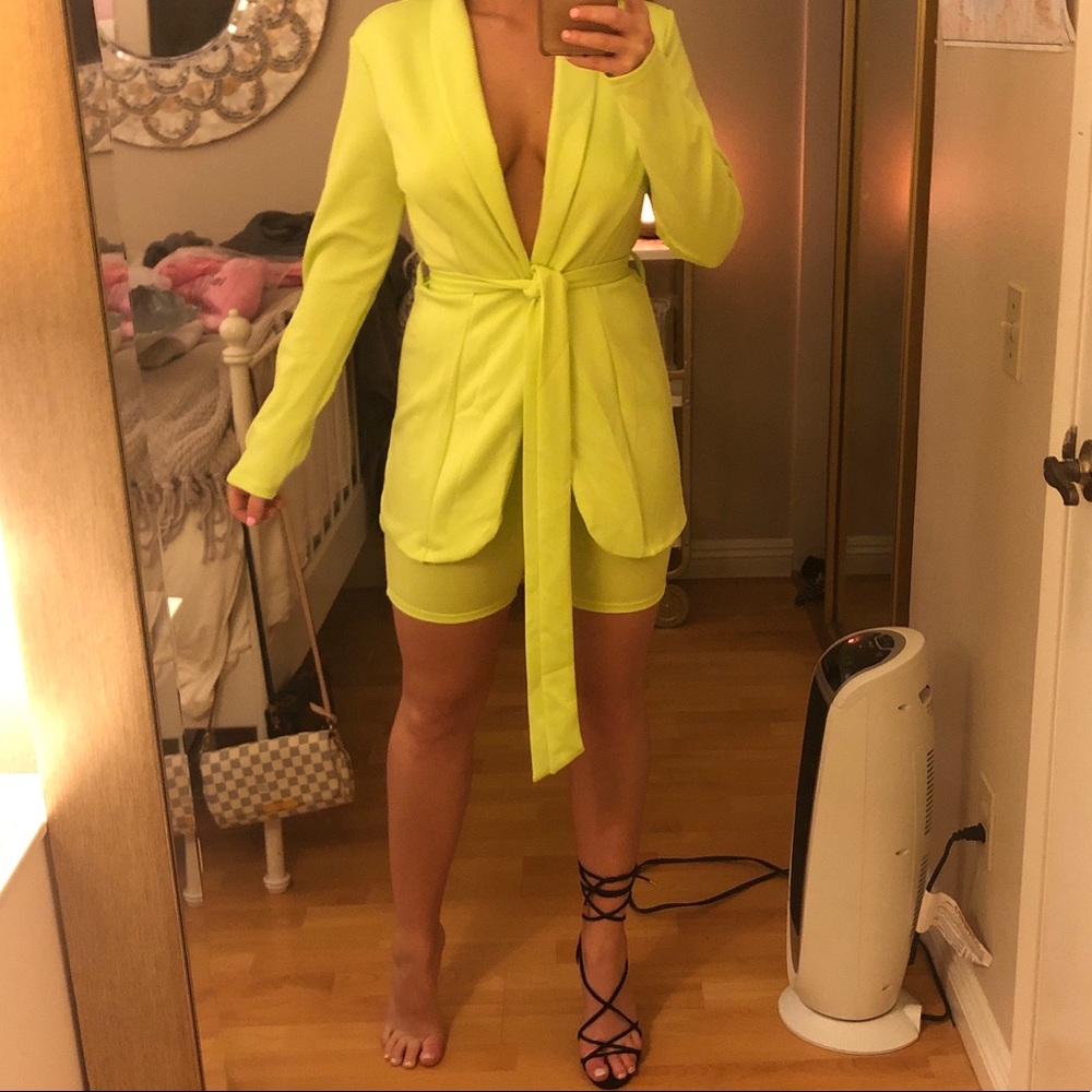 Fashion nova neon two piece set